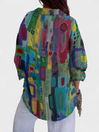 Rose™ | Blouse Élégante à Motif Géométrique