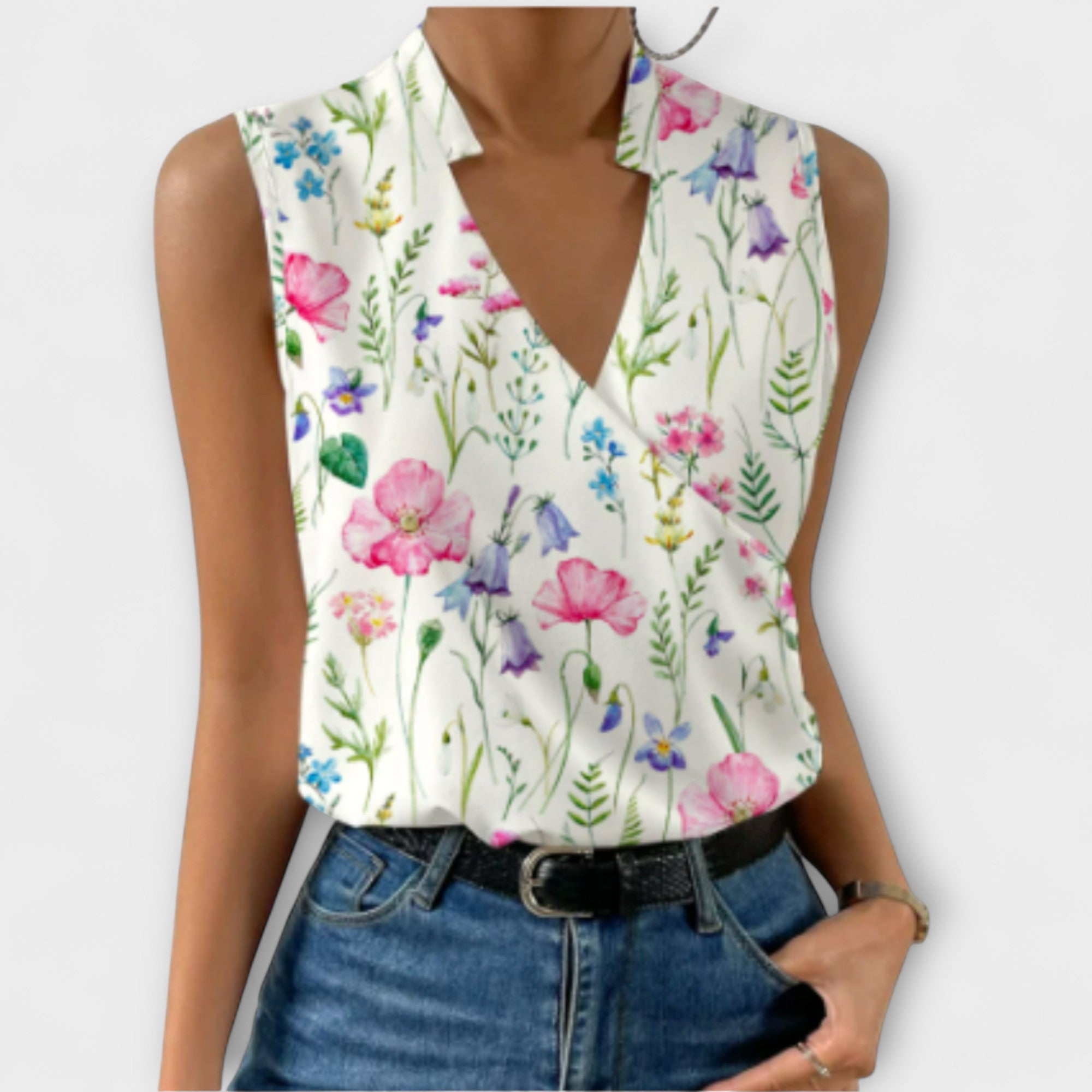 Loretta | Haut V-neck sophistiqué