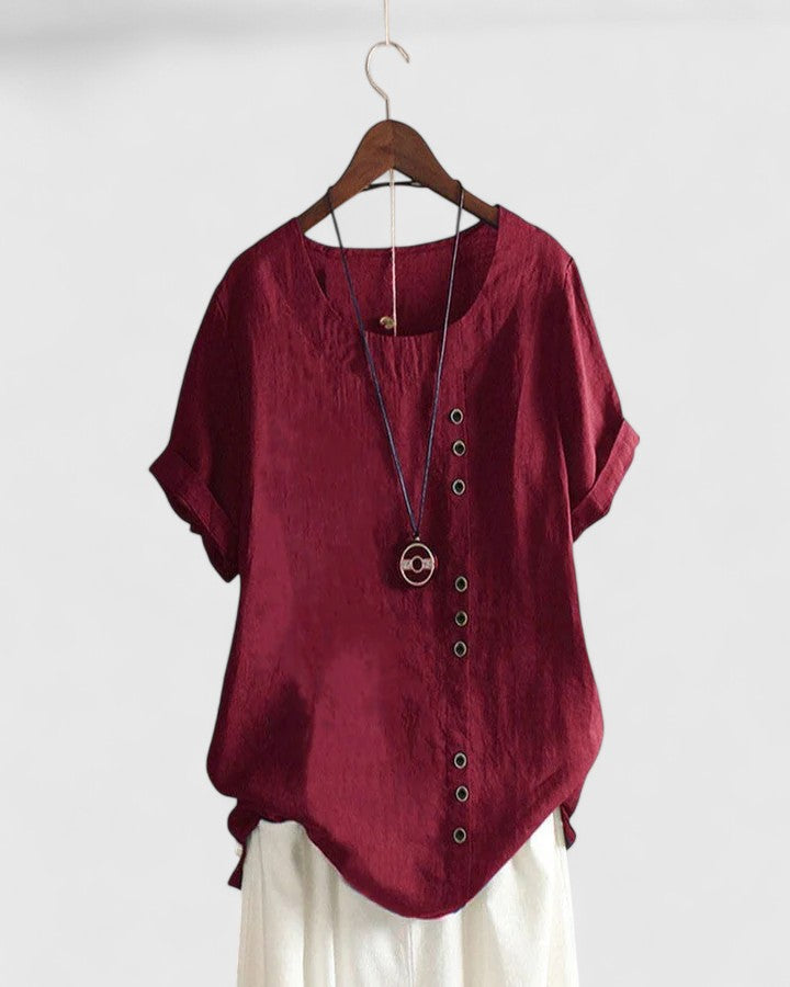 Elisavie | Blouse Confortable à Manches Courtes
